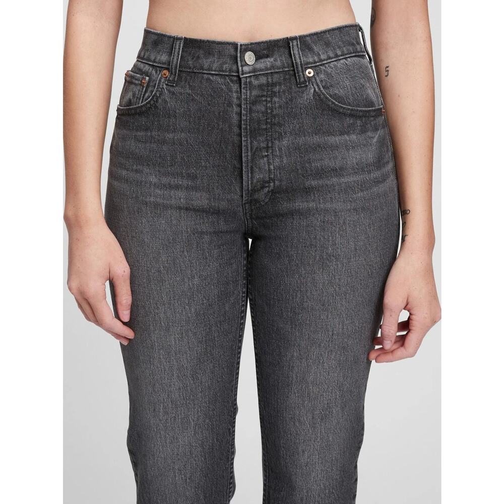 Gap Cheeky Straight High Rise Denim Jeans Button Fly Size 8 29 Washed Black - Picture 3 of 12